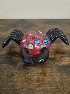Large Millefiori Glass Art Amber Red Crab Sculpture Figurine/Paperweight 8” - Bild 1 von 8