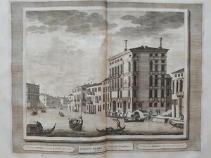 1722 Graevius Peter Van der Aa Venezia Palazzo Bembo Sopra Canal Grande Serlio - Foto 1 di 3