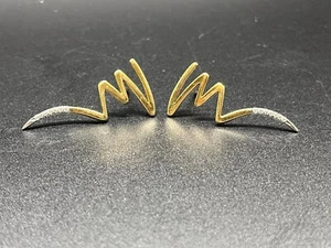 Tiffany and Co Paloma Picasso 18k Yellow Gold Zig Zag earrings with diamonds - Picture 1 of 8