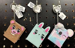 Claire’s Girls Glitter Keychain Journal Choose Bear with Donut / Rabbit / Koala - Picture 1 of 4