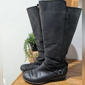 Teva De La Vina Dos hohe Lederstiefel Größe 9 schwarz kniehoch Gurt Komfort - Bild 1 von 8