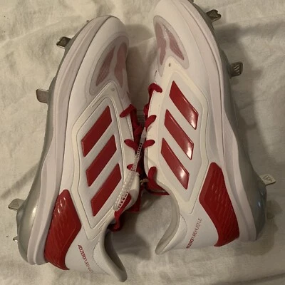 Adidas adizero Purehustle 3 Elite Metal softball Cleats WHITE |POWER RED SZ 10 - Image 1 of 4