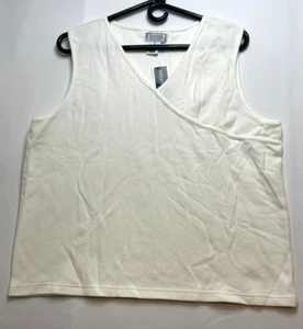 Jennifer Moore v neck shirt womens XL sleeveless 3385WHT135 Macy's white new - Picture 1 of 8