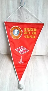 1980 USSR Russian Soviet LENIN Propaganda SPORTS Pennant SPARTAK Olympic Logo - Picture 1 of 5