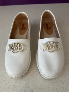 LOVE MOSCHINO White Loafer Type Shoes UK 4 - Picture 1 of 6