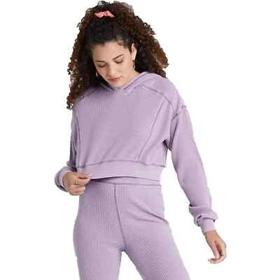 Sudadera con capucha corta gofre Wild Fable para mujer, mediana, púrpura - Envío gratuito Foto 1 de 4