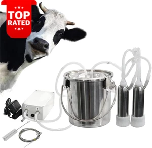 Portable Milking Machine 7L Pulsation Vacuum Pump Milker Stainless Steel Bucket - Picture 1 of 12