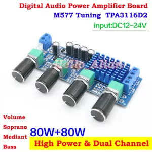 12V-24V TPA3116 D2 80W+80W Dual-Channel Digital Audio Power Amplifier AMP Board - Picture 1 of 8