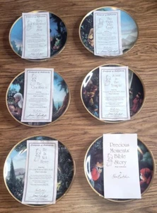 SET OF 6 PRECIOUS MOMENTS BIBLE STORY PLATES WITH COA’S - Picture 1 of 7