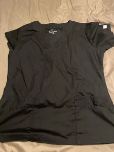 Butter Soft Scrub Top Women’s Size Medium Black - Picture 1 of 6