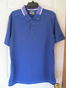NWT Men's Jack Nicklaus Blue, Purple, White Short Sleeved Polo Shirt Size Medium