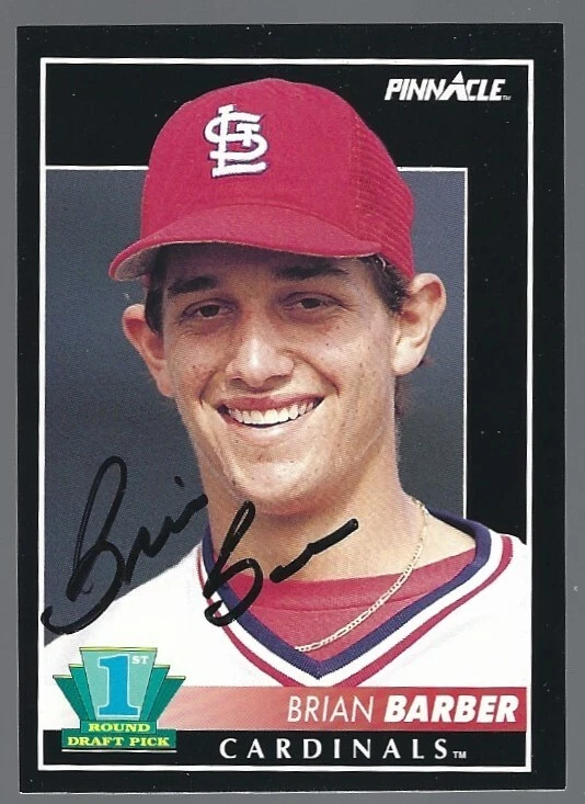 1992 Pinnacle baseball #298 Brian Barber IP autograph signed card - Image 1 of 1