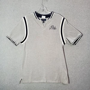 Polo Ralph Lauren Boy Polo Shirt Large Gray Baseball Logo Tigers 67 Slim Fit - Picture 1 of 8