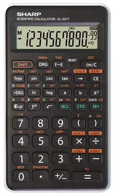 SHARP CALCULATOR SCIENTIFIC BLISTER EL501TBWH-EU,Black/White - Image 1 of 2