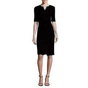 St. John Women's Tailored Black Milano Knit Sheath Dress 6 New $800 - Picture 1 of 6