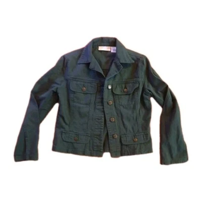 Chadwick's 女式 4 P 码绿色牛仔夹克  — 第 1/2 张图片