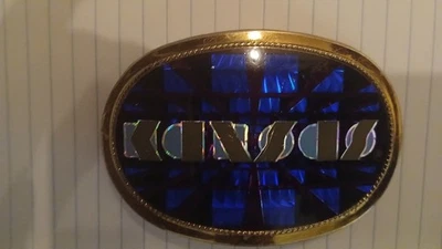 DE COLECCIÓN 1978 PACIFICA HEBILLA DE CINTURÓN KANSAS VERSIÓN AZUL Y DORADO MUY RARA Foto 1 de 4