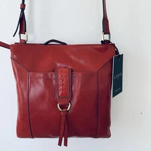 NWT LODIS deep red genuine leather crossbody handbag - Picture 1 of 17