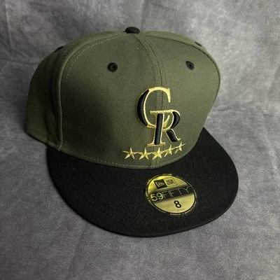 Colorado Rockies New Era 59Fifty шляпа 8 зеленый армия камуфляж MLB новый - Изображение 1 из 4