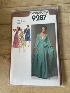 Vintage Simplicity 9287 Sewing Pattern – Misses’ Long or Short Dress with Sash - Picture 1 of 2