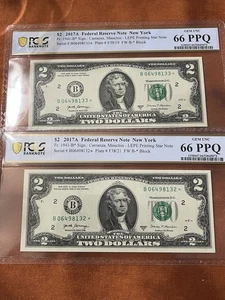 2017A 2 Dollar FRN New York Star Note LEPE Printing -PCGS 66 PPQ 2 Notes Read !! - Picture 1 of 8