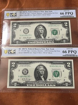2017A 2 Dollar FRN New York Star Note LEPE Printing -PCGS 66 PPQ 2 Notes Read !! - Image 1 of 4