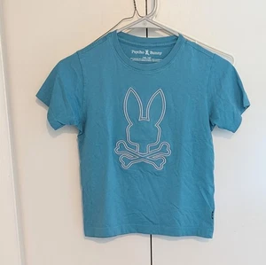 Psycho Bunny T Shirt Boys Size S 7-8 Blue Pima Cotton Logo Short Sleeve - Picture 1 of 10