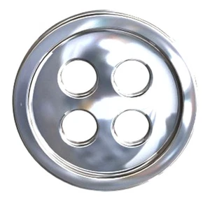 ONE STERLING SILVER PLAIN BUTTON WITH FOUR HOLES, 11.5 MM - Picture 1 of 2