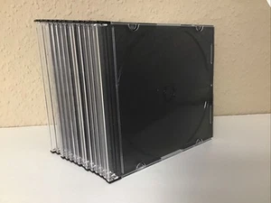 15 DVD CD Leerhüllen schwarz/transparent für 1 CD schmal - Photo 1/5