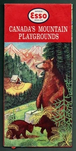 CANADA’S MOUNTAIN PLAYGROUNDS –MAP & TRAVEL GUIDE– 1959 – IMPERIAL/ESSO OIL - Picture 1 of 2