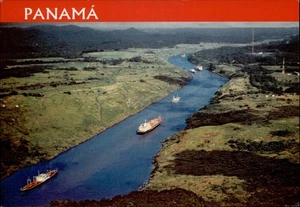 PANAMA KANAL Canal Postcard Schleuse Container-Schiff Carrier Ship Luftaufnahme - Picture 1 of 2