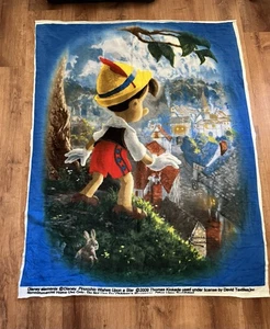 Thomas Kinkade Disney Pinocchio Fleece Panel 49 X 65” - Picture 1 of 4