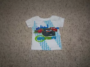 NEW BOYS DISNEY CARS WHITE SHORT SLEEVE T/SHIRT SIZE 18 MO - Picture 1 of 1