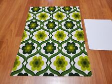 Awesome RARE Vintage Mid Century retro 70s greens wht floral drop fabric! LOOK