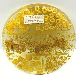 Vintage Footed Trivet Let's Be Cereal Hot Plate Resin, Vomit Plate - Picture 1 of 5