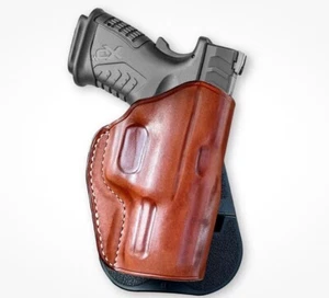 Fits Springfield XDM 9/40/45 Compact 3.8”BBL Leather Paddle Holster #1051# RH - Picture 1 of 8