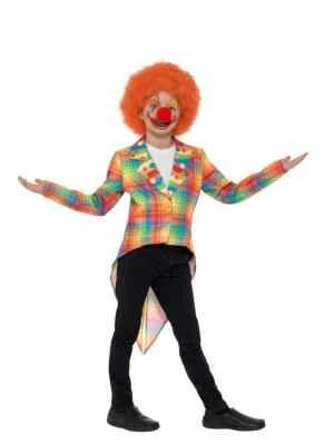 Girls Boys Clown Tailcoat Fancy Dress Costume S M L Circus Outfit - Image 1 of 4