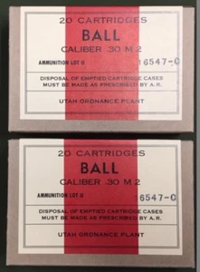 UTAH ORDNANCE PLANT CAL. .30 M2 BALL WWII NEW REPLICA 20 ROUND AMMO BOXES - Picture 1 of 11