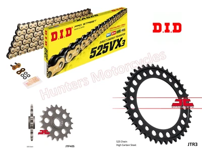 BMW F800 R (для болтов 10,5 мм) Золотая цепь с X-образным кольцом DID и набор звездочек JT - Изображение 1 из 3