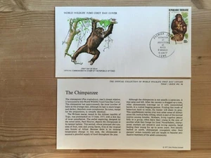 TOGO TOGOLAISE 1977 FDC WWF MONKEYS CHIMPANZEE - Picture 1 of 1