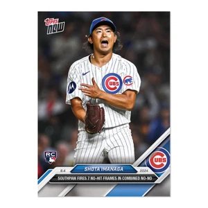 2024TOPPS NOW #647 SHOTA IMANAGA RC ROOKIE NO HITTER! CHICAGO CUBS! - Picture 1 of 2