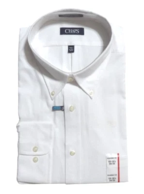Chaps Men's Classic Fit Button-Down Dress Shirt White Twill Pincord - Image 1 of 4