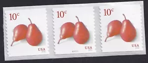 Scott #5053 Pears (10¢) PNC3 Plate # Coil of 3 Stamps - MNH - Picture 1 of 1