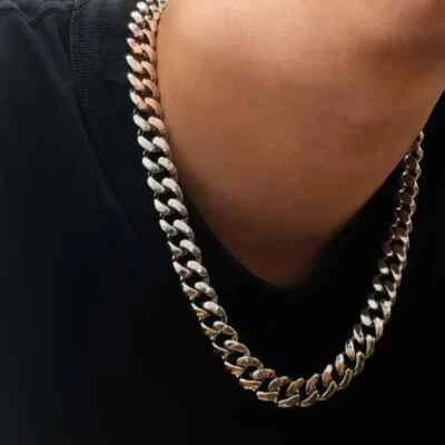 Mens Boys Curb Chain 18"-26" 2mm - 15mm Stainless Steel Silver Cuban Necklace UK - Image 1 of 4