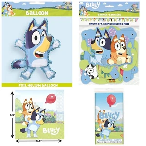 Bluey Birthday Party Decorations Banner Tablecloth Balloon Napkins Bluey Dog New - Picture 1 of 9