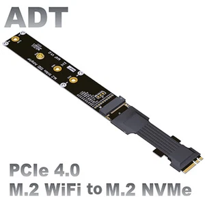 8G/bps PCIe 4.0 x1 gen4 For M.2 WiFi A.E key to M.2 Key M NVME Extension Cable - Picture 1 of 9