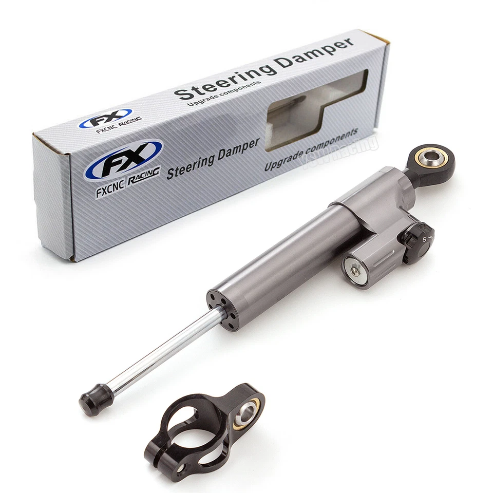 Amortiguador de dirección CNC gris y negro para Suzuki GSXR600 750 2006 2007-2010 Foto 1 de 4