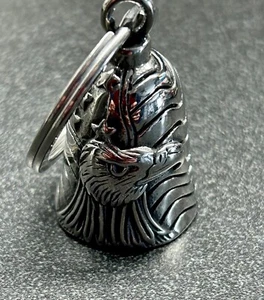 American Eagle Bell Gremlin Guardian Auto Motorcycle Biker Bling Key Chain Ring - Picture 1 of 4