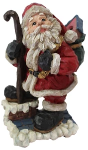 Christmas Santa Figurine Large Carved Wood Style Statue 29cm Tall Resin 11” VGC - Picture 1 of 24