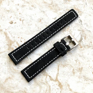 Black Stitched Leather Band Strap for Garmin Vivomove Sport, Style, Trend B18P20 - Picture 1 of 5